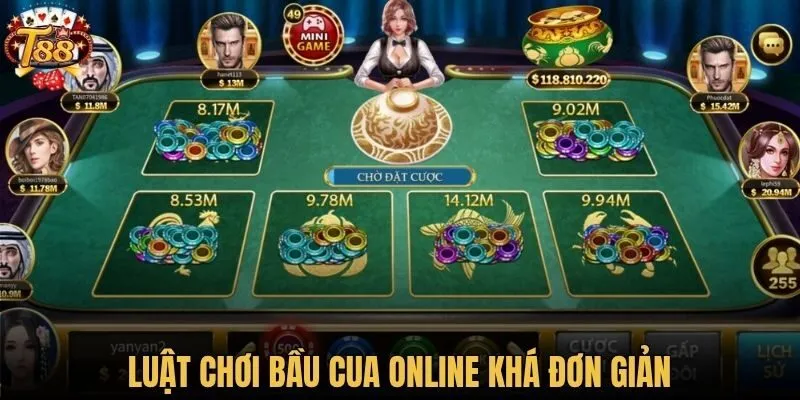 Luật chơi bầu cua online khá đơn giản
