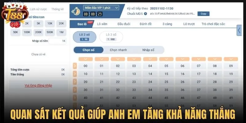 Quan sát kết quả giúp anh em tăng khả năng thắng trong xổ số siêu tốc